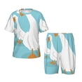thumbnail image 1 of Fotbe Three White Geese Pijama Estampada de 2 Piezas para Niños – Ropa de Dormir de Manga Corta Cómoda para Niños y Niñas, Camiseta y Shorts de Algodón-Small, 1 of 6