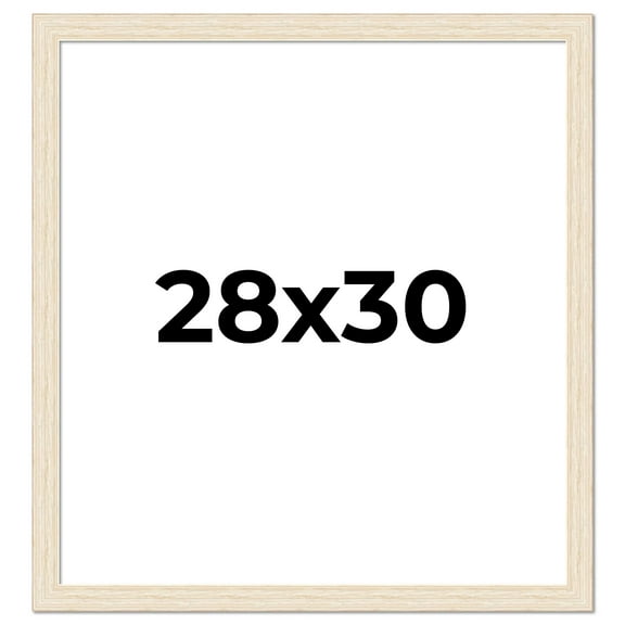28x30 Frame White Barnwood Picture Frame - Modern Photo Frame Includes UV Acrylic Shatter Guard