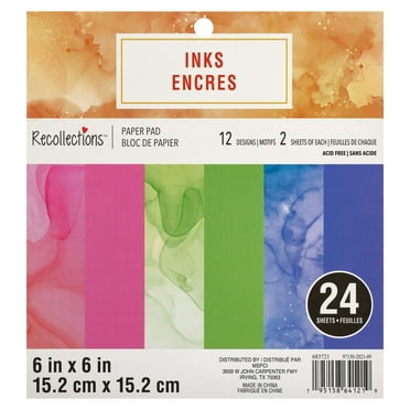 288 Sheets 6" x 6" Inks Paper Pad by Recollections - Acid Free Paper for Scrapbooks - Invitations - Greeting Cards - and Arts & Crafts - Bulk Pack