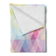 thumbnail image 2 of Abstract Soft Flannel Fleece Throw Blanket, Geometrical Vibrant Rainbow Themed Pastel Colored Rhombus Pattern Hipster Style, Cozy Plush for Indoor and Outdoor Use, 60" x 80", Multicolor, by Ambesonne, 2 of 5