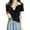 Black, variant on Women's V Neck Collared Tops Colorblock Casual Trendy Tshirts Blouses Loose Fit Short Sleeve Summer Clothes (XL, White)