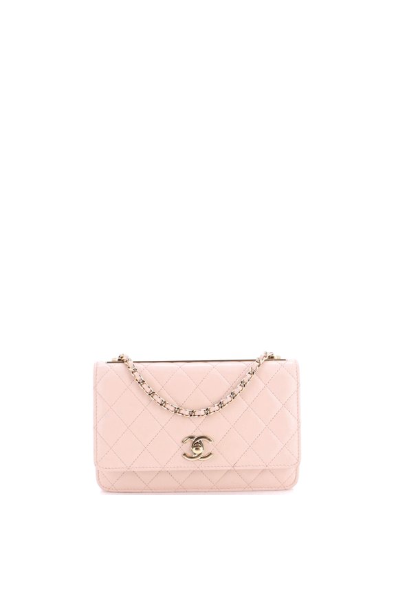 Pre-Owned Trendy CC Wallet on Chain Quilted Lambskin By Rebag