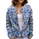 thumbnail image 1 of Jersey tipo cárdigan Akivide de punto con estampado floral de otoño para mujer, 1 of 2