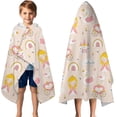 thumbnail image 3 of Cute Princess Castle Pattern Hooded Bath Towel，50"x30" for Ages 3 To 12 Kids, Quick Dry Lightweight Soft Microfiber Hood Beach Towel Cover Up for Kids, 3 of 7
