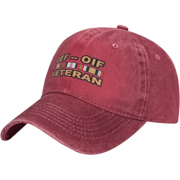 Operations Enduring Freedom (OEF) and Iraqi Freedom (OIF) Veteran Denim Baseball Cap Hat Adjustable Cowboy Hat