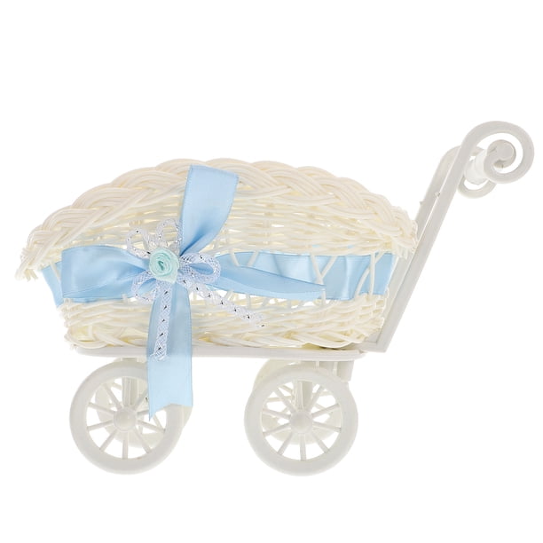 Cesta tejida con forma de carrito, cesta para dulces, regalo, recuerdos de fiesta, cesta decorativa