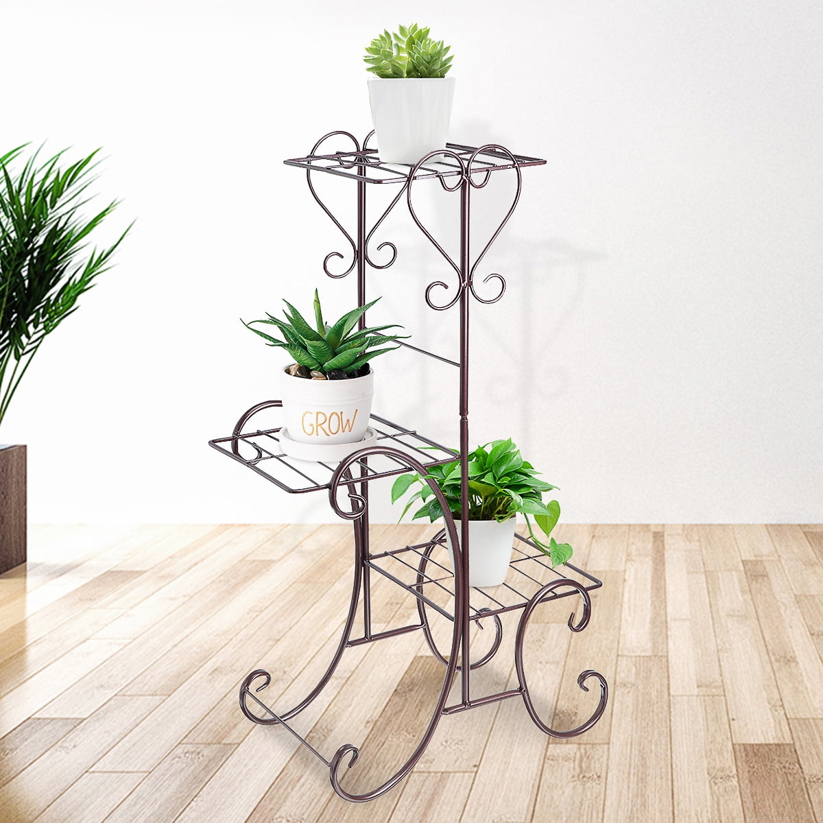 Details about   Metal Plant Pot Stand Holder Indoor/Outdoor Garden Decor Flower-Planter Display 