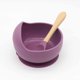 thumbnail image 1 of Cuenco para bebé, cuchara, vajilla para niños, mango de madera, cuchara de silicona, cuenco con ventosa para niños, cuenco de silicona para bebé, 1 of 5