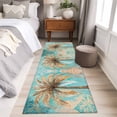 thumbnail image 4 of 2'x6' Rug Runners for Hallways Kitchen, Boho Coastal Beach Non Slip Entryway Beside Floor Carpet Runner, Tropical Ocean Coconut Flower Plant Washable Laundry Room Bedroom Throw Rugs Mat, 4 of 8