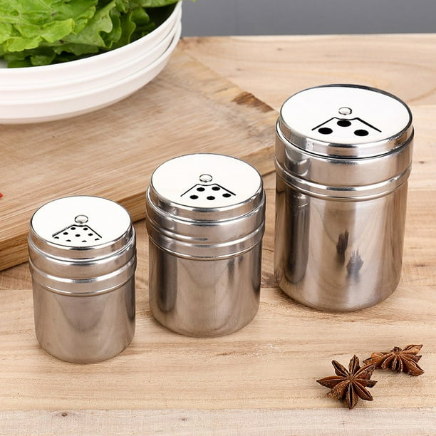Stainless Steel Spice Shaker, Salt and Pepper Shakers,Dredge Salt/Sugar