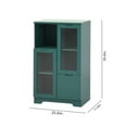 thumbnail image 5 of M optimized Modern Floor Cabinet wth 2 Glass Doors & 2 Storage Spaces, Freestanding Storage Cabinet with Adjustable Shelves for Bathroom Living Room Entryway, 5 of 9