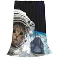 thumbnail image 2 of Honeii Cat Astronaut Print Fleece Blanket - Throw Blanket for Bed, Sofa, Couch, Camping, and Travel , Microplush Ultra Soft Warm Blanket-60"x50", 2 of 7