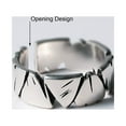 thumbnail image 4 of enjoywould Men Ring Bright Luster Open Ended Personality All Match Jewelry Gift Geometric Rough Splicing Irregular Shape Male Party Finger Ring for Banquet, 4 of 4