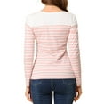 thumbnail image 3 of BLUSA CHIC para Mujeres INSPIRE a Rayas Color Block de Manga Larga Camiseta Casual M Rosa Blanca, 3 of 7