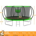 thumbnail image 2 of KOFUN Trampoline with Basketball Hoop & Light, 1500lbs 10FT 12FT 14FT 16FT Trampoline for Adults and Kids, No Gap Design Backyard Trampoline with Enclosure Net, Ladder, Green, 2 of 9