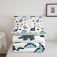 thumbnail image 5 of Homewish Cartoon Dino Queen Comforter Set,Jungle Wildlife Comforter Sets Queen,White,Light Gray Reversible,3-Piece,1 Comforter and 2 Pillowcases, 5 of 7