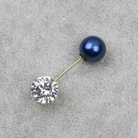 K-KED 1pc Fashion Crystal Pearl Brooch Pin Fashion Delicate Jewelry Lapel Pin Wedding Bridal-Triangle Blue