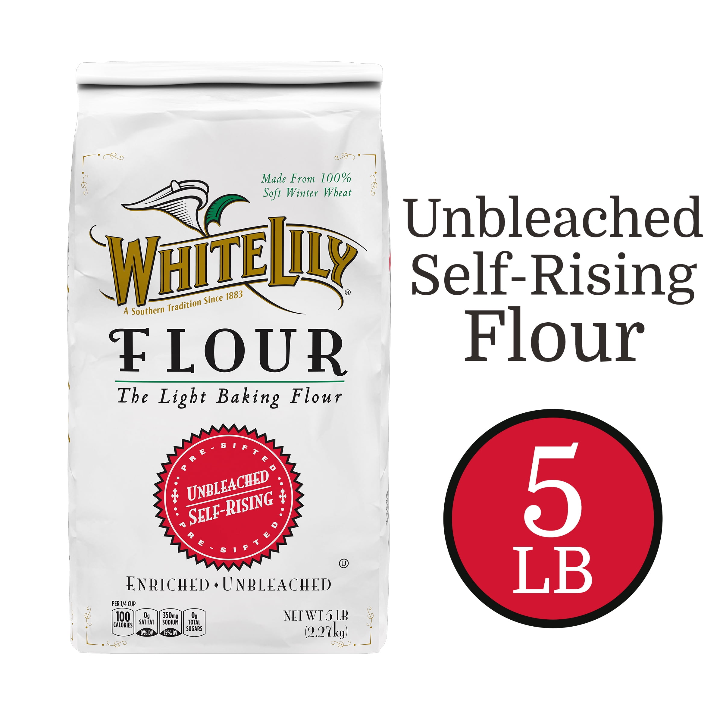 White Lily Unbleached Self Rising Flour, 5 lb Bag