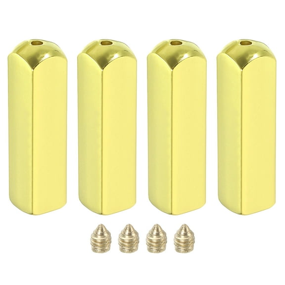 Metal Shoe Lace Tips, 4Pcs DIY Shoestring Head, Shoelace End Caps, Tips Cords End with Screws (Gold)