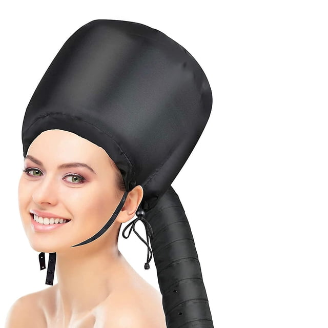 Hood Hair Dryer Attachment,soft Cap Adjustable For Hand Held Hair Dryer Cap Drying Styling Curling Deep Conditioning (1pcs,black)