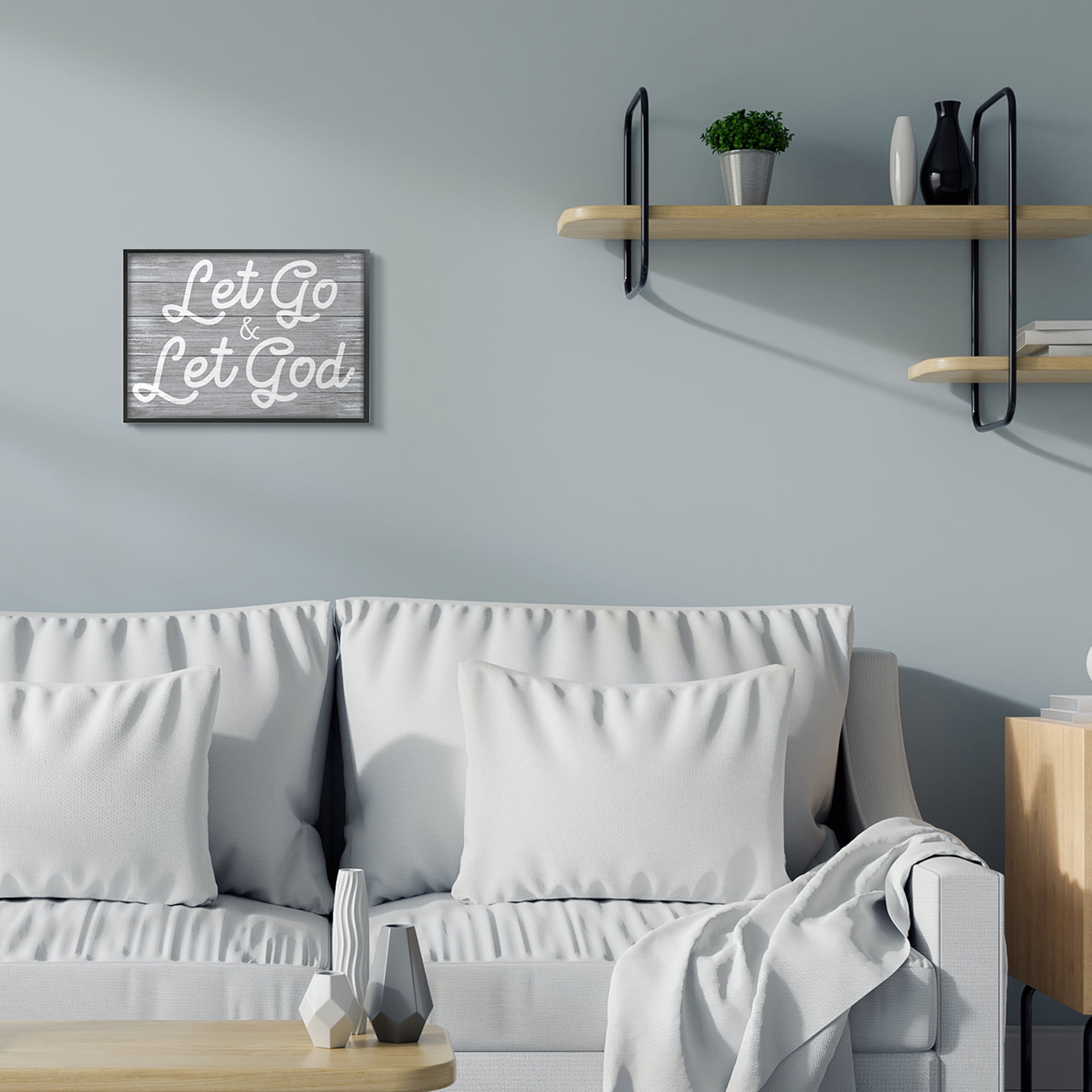 Stupell Industries Let Go Let God Inspirational Faith Based Quote,11 x 14,Designed by Daphne Polselli