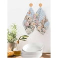 thumbnail image 2 of Spring Easter Kitchen Dish Towels for Drying Dishes Set of 2, Cute Rabbits Flower Leaves Butterfly Blue Plaid Waffle Weave Microfiber Hand Tea Bathroom Towels Quick Dry & Absorbent Towel 12x12, 2 of 7
