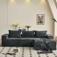 thumbnail image 3 of 108" Modular Sectional Sofa Cloud Sectional Couch with Deep Seat Modern Comfy L-Shaped Upholstered Couch for Living Room, No Assembly Required, Gray, 3 of 10