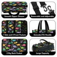 thumbnail image 3 of Teacher Tote Bag,Black Colorful Dinosaur Pattern Teacher Utility Tote Bag,Large Work Tote Bags for Women with Multiple Pockets,Top Zipper Closure,13.8x10.6x6.7 Inch, 3 of 5