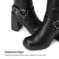 thumbnail image 4 of DREAM PAIRS Women's Platform Knee High Boots, Chunky Block Heel Boots with Square Toe, Side Zipper and Buckle Details, 4 of 8