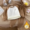 thumbnail image 2 of FAOWME Child Winter Girls Thermal Clothes Two Piece Outfit Sets Long Sleeve Tops And Pants Comfy Outfit Sets For Cold Weather Versatile O-Neck Dailywear, 2 of 3
