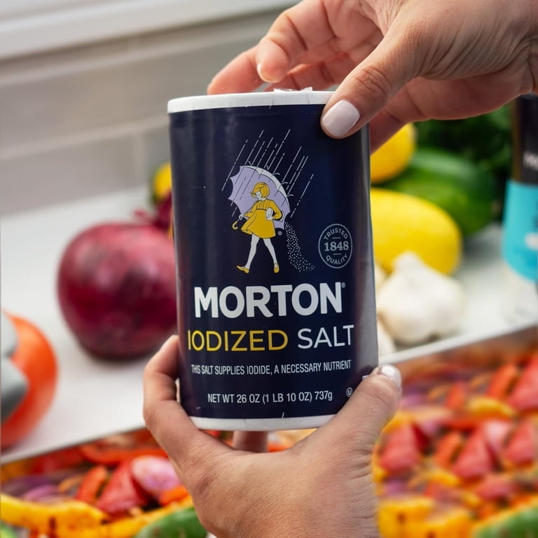 Morton® Iodized Table Salt 26 oz Round Can for Cooking Baking and