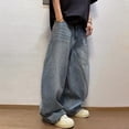 thumbnail image 2 of Mrmall Mens Baggy Jeans Casual Loose Fit Wide Leg Vintage Hip Hop Relaxed Fit Denim Jeans Streetwear, 2 of 6