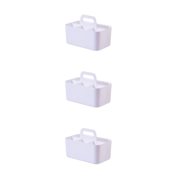 Seitruly Portalápices con asa Caja de almacenamiento Organizador de papelería Plástico Cocina Baño Dormitorio Armario Cajas de Type1 NO1