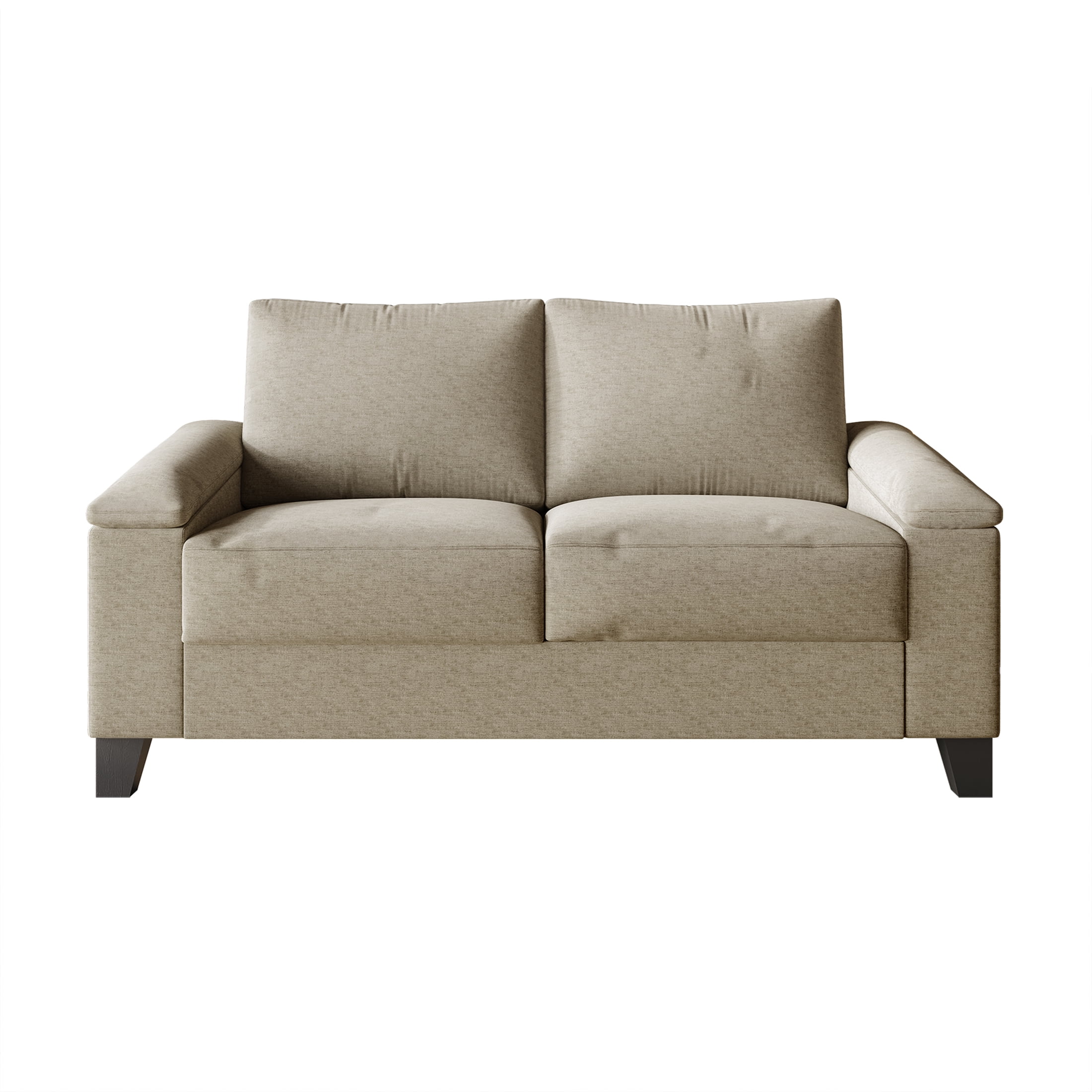 Castle Place Elegance Linen Upholstered Loveseat, Dark Beige