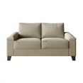thumbnail image 7 of Castle Place Elegance Linen Upholstered Loveseat, Dark Beige, 7 of 7