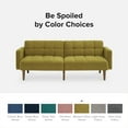 thumbnail image 4 of Mopio Aaron Futon Convertible Sofa Sleeper Futon with Arms Split Back Design 77.5" Mustard Olive Velvet Fabric, 4 of 8