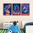 thumbnail image 3 of Cool Soccer Canvas Wall Hieng Abstract Soccer Sneakers Posters Prints Paintings Neon Boys Football Themed Bedroom Wall Decor Hiengwork for Boys Room Teen Kids Playroom Decoration, 3 of 6