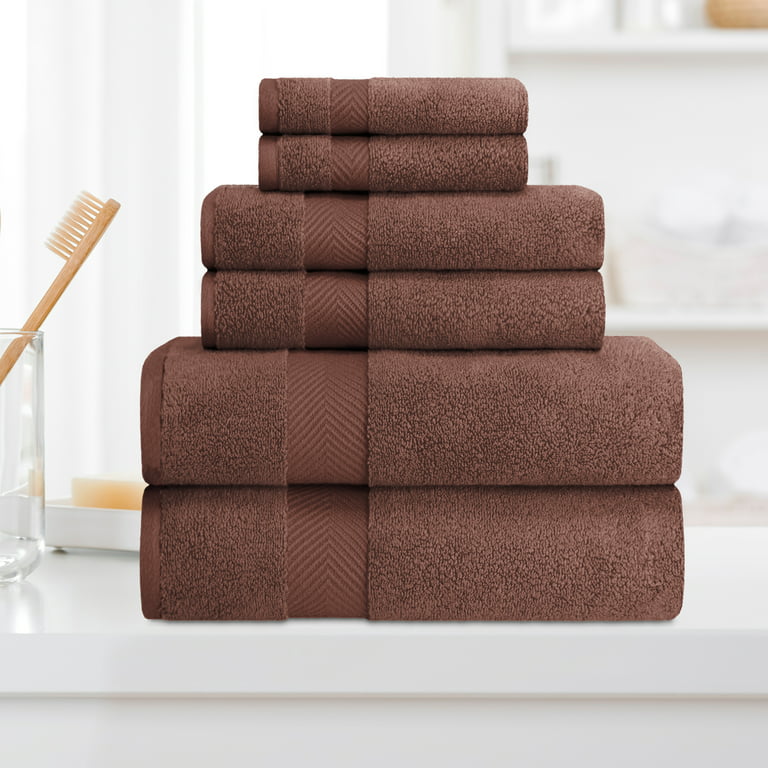BNM Zero Twist Cotton 3 Piece Assorted Towel Set, Espresso 