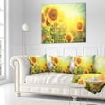thumbnail image 2 of Designart Sunflowers blooming on the field - Animal Throw Pillow - 16x16, 2 of 4