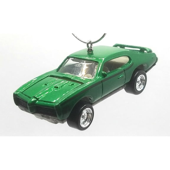 Christmas Ornament for 1969 Pontiac GTO Judge Green Black Stripes