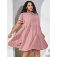 thumbnail image 6 of AURA Women Plus Size Babydoll Dress V Neck Summer Tiered Dress 1XL 2XL 3XL Casual, 6 of 9