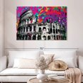 thumbnail image 2 of Elephant Stock Grunge Colosseum Wall Art - Horizontal Canvas Wall Art - Living Room Wall Decor - Architecture Canvas - Black And Pink Decor - 48" x 32", 2 of 8