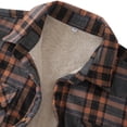 thumbnail image 3 of Brnmxoke Flannel Sherpa Jacket Men Sherpa Fleece Lined Cotton Plaid Shirts Button Up Winter Outerwear Coat with Pockets Brown,M, 3 of 8