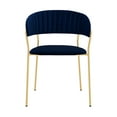 thumbnail image 3 of Nara Modern Velvet and Gold Metal Leg Dining Room Chairs - Set of 2, 3 of 3