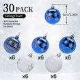 thumbnail image 6 of 30CT Christmas Balls Ornaments, 2.36 Inch Colored Shatterproof Plastic Decorative Baubles for Xmas Tree Decor, Blue & White, 60mm, 6 of 7