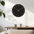 thumbnail image 5 of Large Wall Clock 16 Inch Black Battery Operated Silent Non Ticking Simple Minimalist Rose Gold Numbers Clock Decorative for Bedroom Living Room Kitchen Home Office, 5 of 8