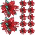 thumbnail image 1 of Flor de Navidad rosa para decoración del hogar, corona de 14,5 cm, para puerta y ventana, 1 unidad/5 piezas/10 piezas, 1 of 4