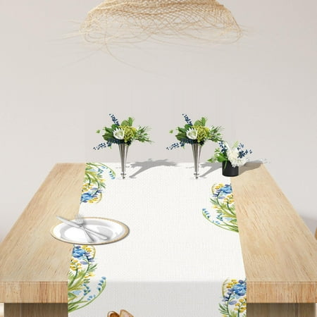 

Tangnade Easter Table Flag Linen Digital Heat Transfer Table Runner Home Decor Tablecloth Oil And Stain Resistants Non Slip