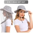 Mosquito Net Hat Bug Cap Upf 50+ Sun Protection With Hidden Netting