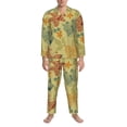 thumbnail image 3 of Lsque Floral with Butterflies Pattern Long Sleeve Pajama Set for Men - Soft 2-Piece Sleepwear and Loungewear Set with Pockets, Comfy Nightwear-Small, 3 of 7